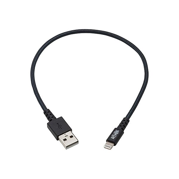 Tripp Lite Heavy Duty Lightning to USB Sync/Charge Cable iPad iPhone Apple 1ft - First End: 1x 8-pin Lightning Male Proprietary Connector