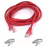 Cable,Cat5e,Utp,Rj45m/M,3,Gry/Red,Patch