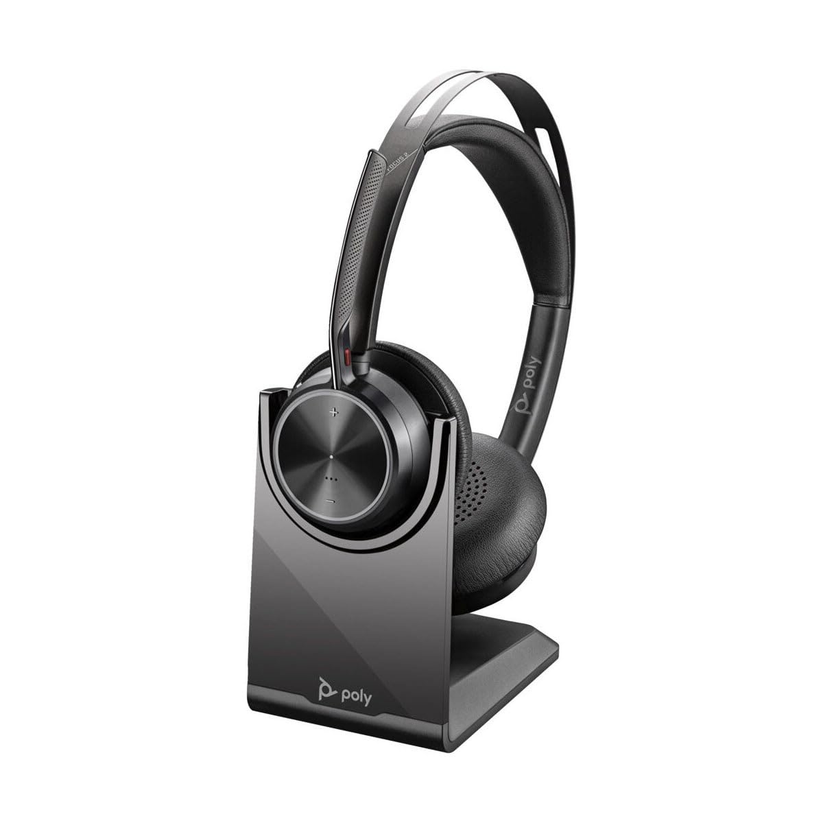 Poly Voyager Focus 2, Headset, on-ear, Bluetooth, wireless, active noise canceling, USB-C via Bluetooth adapter, black