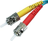 Monoprice Fiber Optic Cable - 1 Meter - Aqua | LC to ST, OM3, 50/125 Type, Multi Mode, 10Gb, Duplex