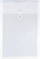 JAM PAPER Open-End Plastic Envelopes, Button & String