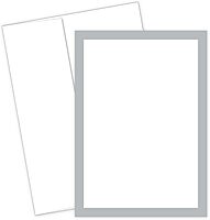 Great Papers! Metallic Silver Border Flat Card Invitation with Envelopes, 5.5 x 7.75, 127 lb, 20 Count