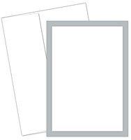 Great Papers! Metallic Silver Border Flat Card Invitation with Envelopes, 5.5 x 7.75, 127 lb, 20 Count