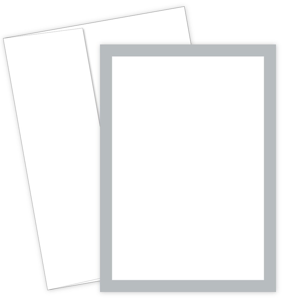 Great Papers! Metallic Silver Border Flat Card Invitation with Envelopes, 5.5 x 7.75, 127 lb, 20 Count