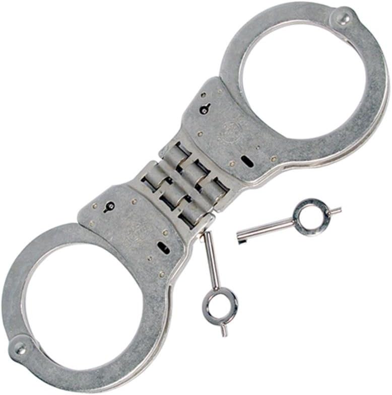 Smith & Wesson Model 300P Hinged Nickel Handcuff w/Push Pin Double Locking System
