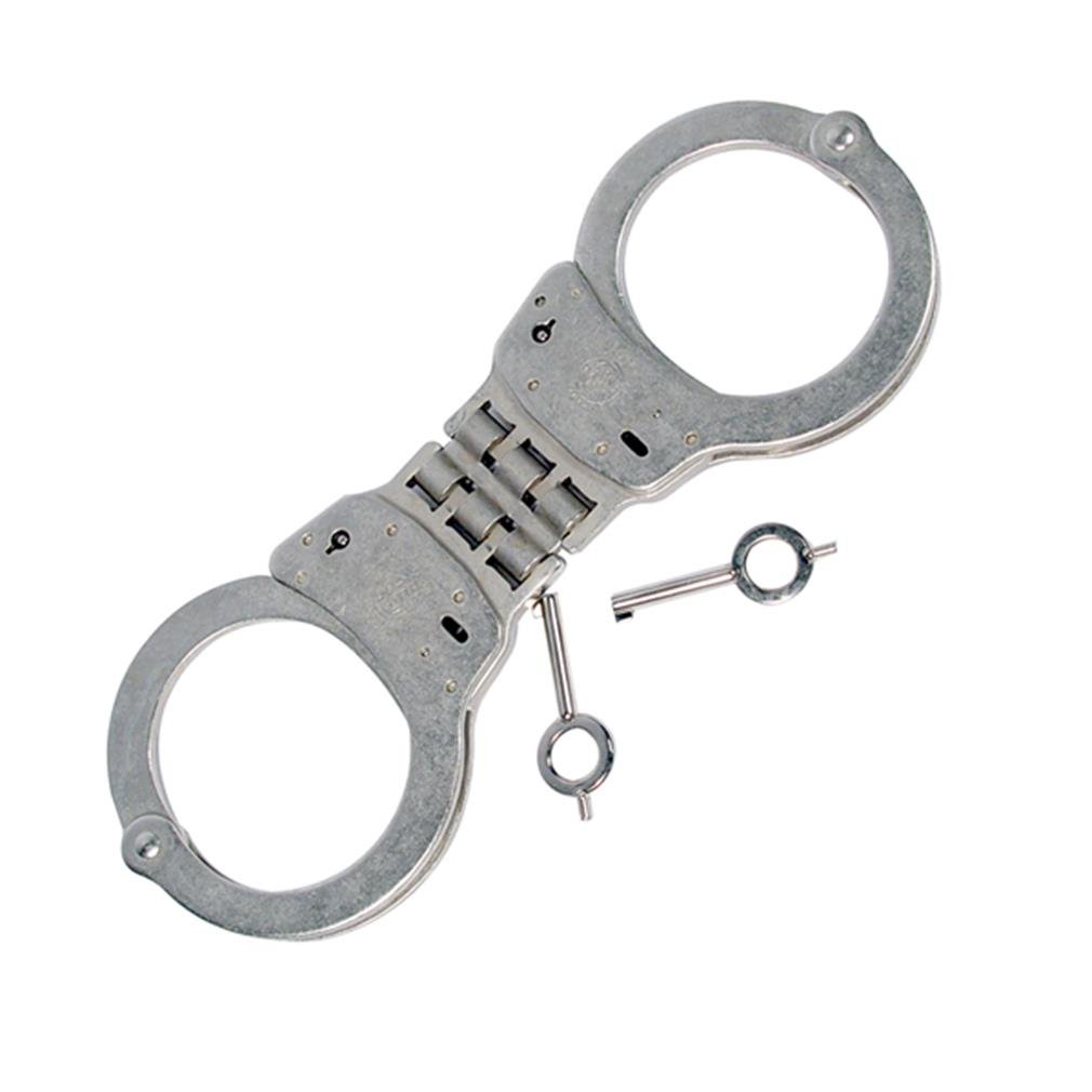 Smith & Wesson Model 300P Hinged Nickel Handcuff w/Push Pin Double Locking System
