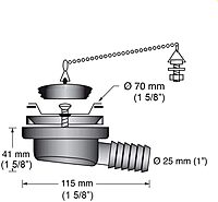 Scandvik Low Profile Drain Stopper - 1" Outlet