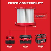 - Milwaukee Replacement Wet/Dry Filter for Cordless Vacuum, Model# 49-90-1900