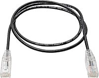 Tripp Lite Cat6 Gigabit Patch Cable Snagless Utp RJ45 Molded Slim, 2', Black (N201-S02-BK)