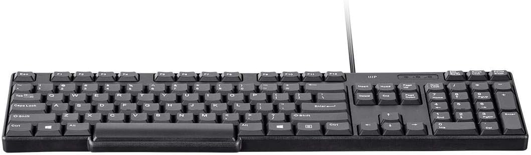 Monoprice USB Keyboard - Spill Resistant Membrane, Comfortable, Standard Layout, Black - Workstream Collection