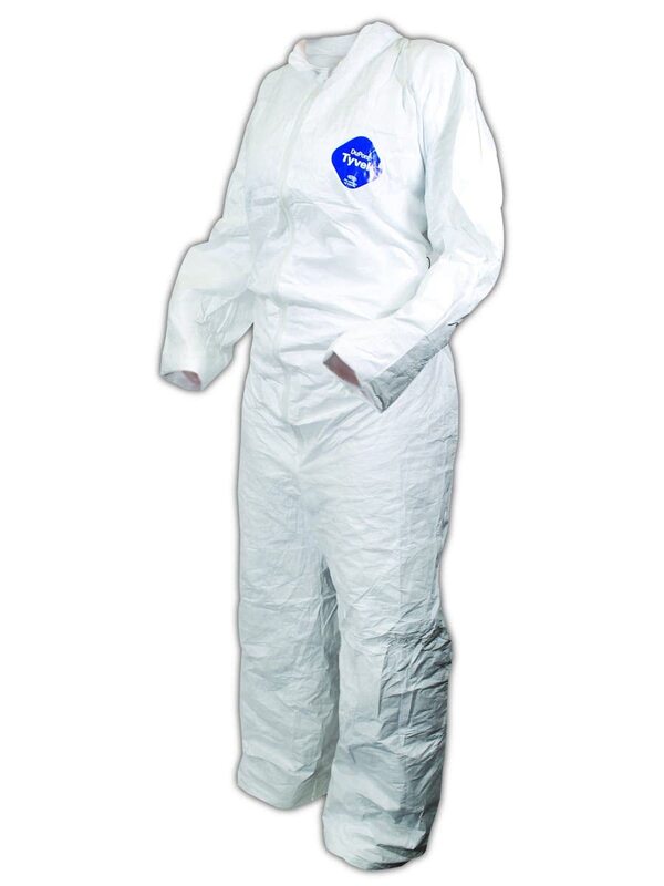 DuPont Tyvek Disposable Coveralls with Zipper Front, 25 Coveralls, White, Size XL, TY120SWH