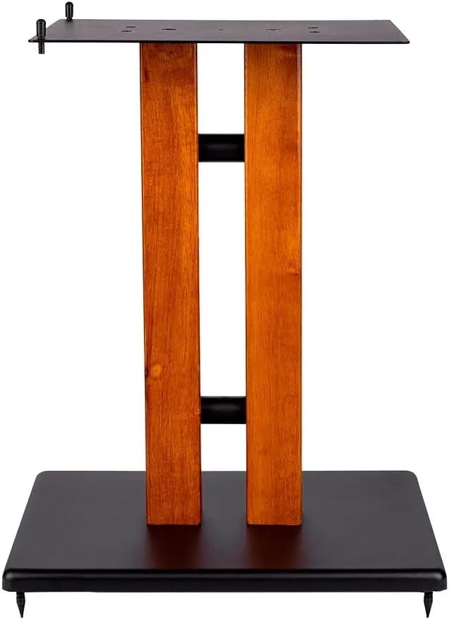 Monolith 18in Cherry Wood Speaker Stand with Adjustable Top Plate, Cherry (Each) Hold Speakers Weighing Up to 75 Pounds