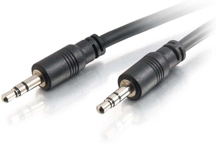 C2G 40108 3.5mm Stereo Audio Cable with Low Profile Connectors M/M, In-Wall CMG-Rated (35 Feet, 10.66 Meters) Black