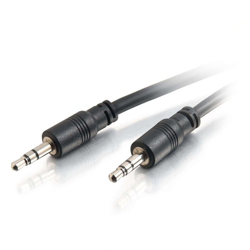 C2G 40108 3.5mm Stereo Audio Cable with Low Profile Connectors M/M, In-Wall CMG-Rated (35 Feet, 10.66 Meters) Black
