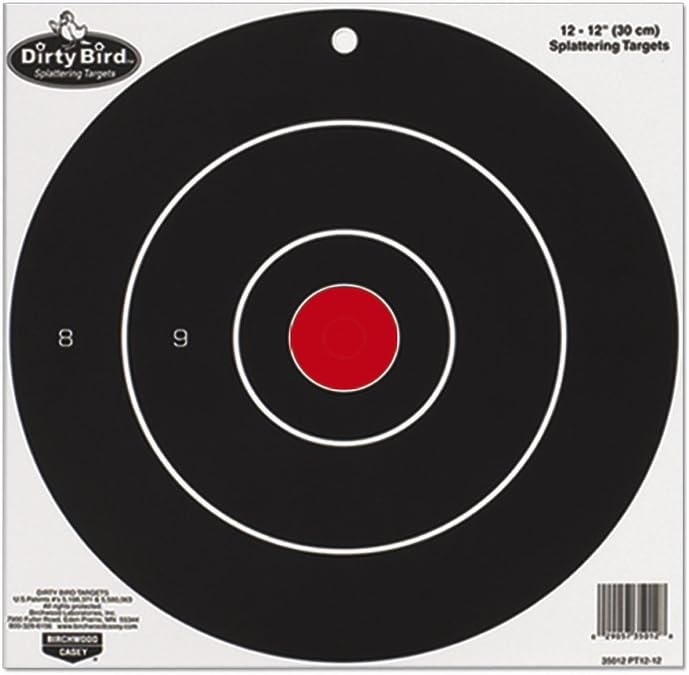 BIRCHWOOD CASEY Dirty Bird 12" Bull's-Eye Paper Targets