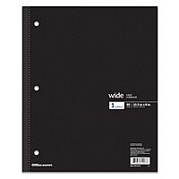 Office Depot® Brand Wireless Notebook, 8" x 10-1/2", Wide Ruled, 80 Sheets, Black