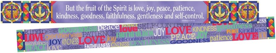 Barker Creek Double-Sided Spiritual Border 2-Pack, Fruit of The Spirit, Decorate Galore with 70' of Border