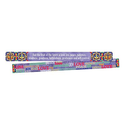 Barker Creek Double-Sided Spiritual Border 2-Pack, Fruit of The Spirit, Decorate Galore with 70' of Border, Coordinating Designs Printed On Both Sides for Twice The Value, 3" x 70' (3677)
