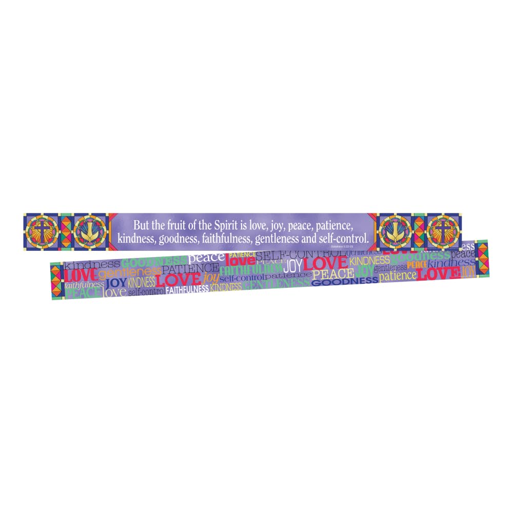 Barker Creek Double-Sided Spiritual Border 2-Pack, Fruit of The Spirit, Decorate Galore with 70' of Border