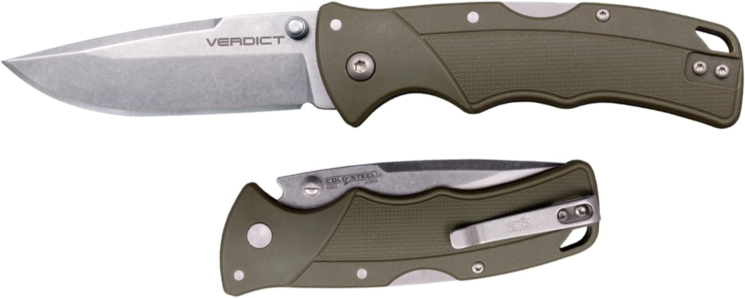 COLD STEEL Verdict Folding Knife with 4116SS GFN Handle and Tri-Ad Lock