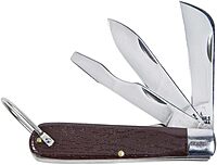 Klein Tools 1550-6 3 Blade Pocket Knife with Screwdriver 3-Blade Curved Sheepfoot, Standard Spearpoint