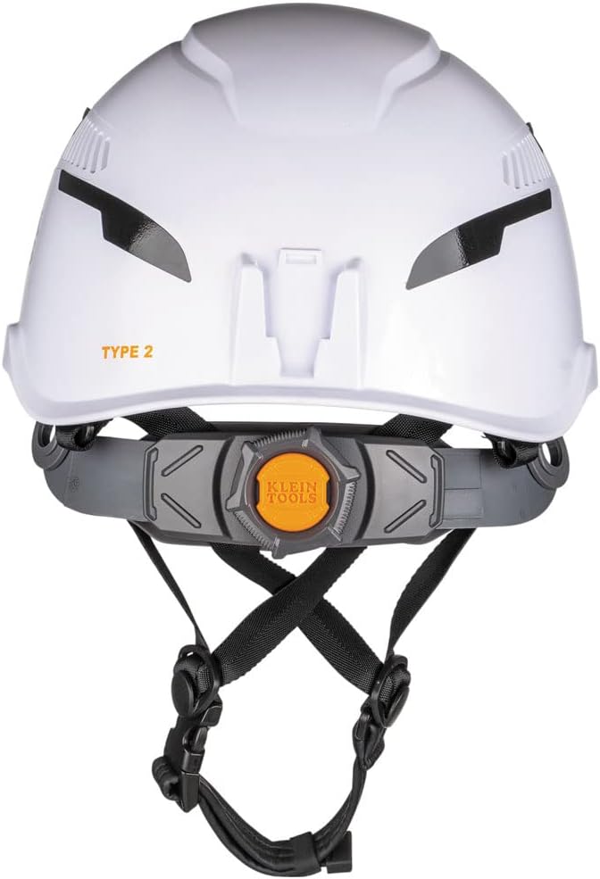 Klein Tools Safety Helmet, Type-2 Safety Helmet, Vented, Class C Helmet w / Light
