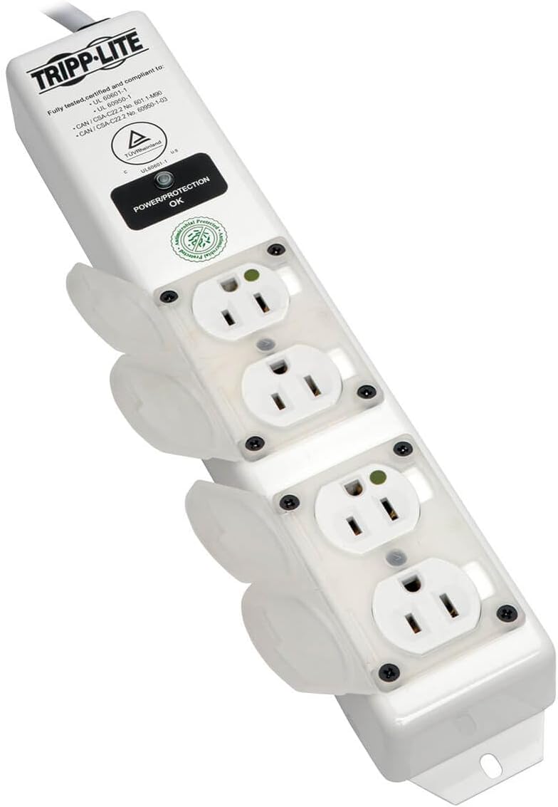 Tripp Lite Medical-Grade Surge Protector Power Strip, 4 Hospital-Grade Outlets, 6 ft. Cord