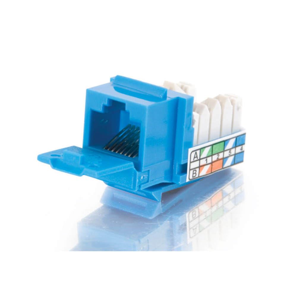 Cables To Go CAT5E 90 Keystone Jack Blue