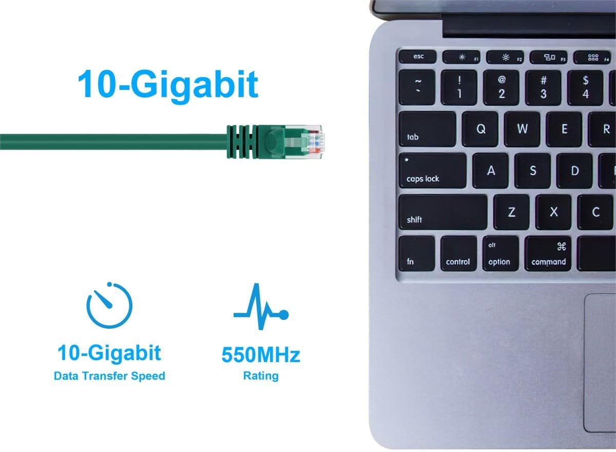 Monoprice Cat6 24AWG UTP Ethernet Patch Cable - Snagless RJ45, 550MHz, Pure Bare Copper