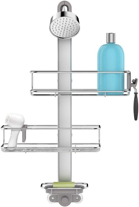 simplehuman Adjustable Shower Caddy, Stainless Steel and Anodized Aluminum Medium