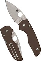 Spyderco Lil'Native Folding Pocket Knife - Sprint Run CPM 15V Steel Blade with G-10 Handle - Brown, PlainEdge - C230GPBN15V