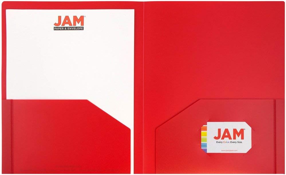 JAM Paper Heavy-Duty 2-Pocket Plastic Presentation Folders - Letter Size