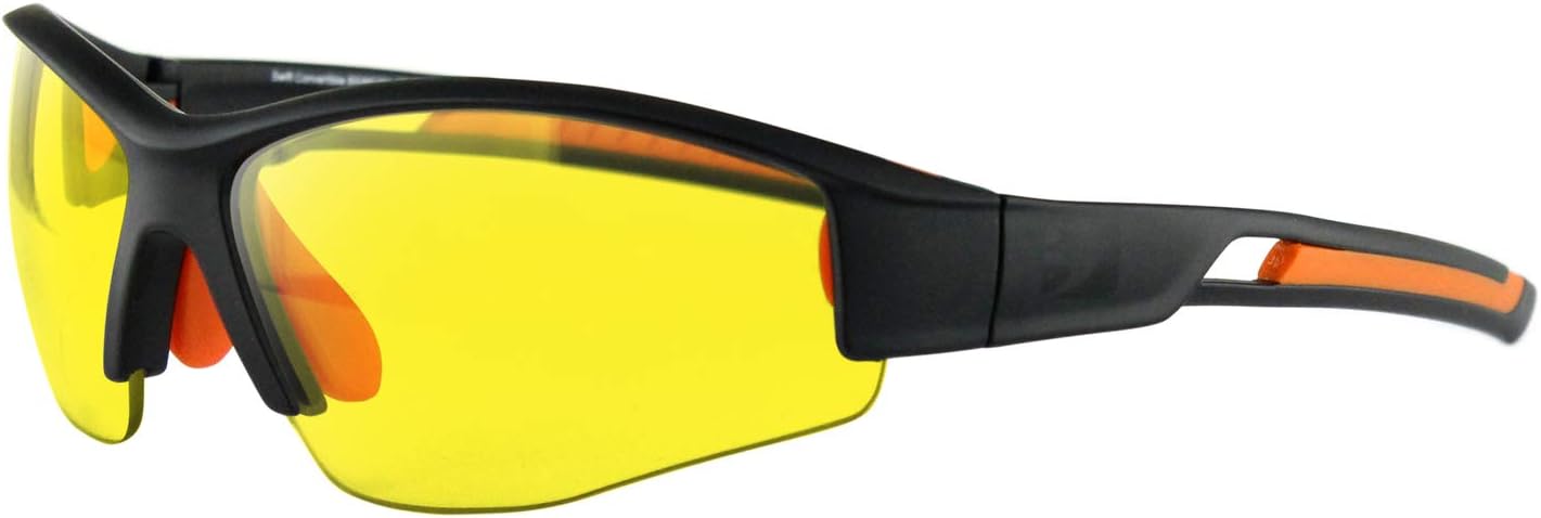 Bobster ® Swift, Matte Black and Orange Frame, Smoked, Yellow, & Clear Lens