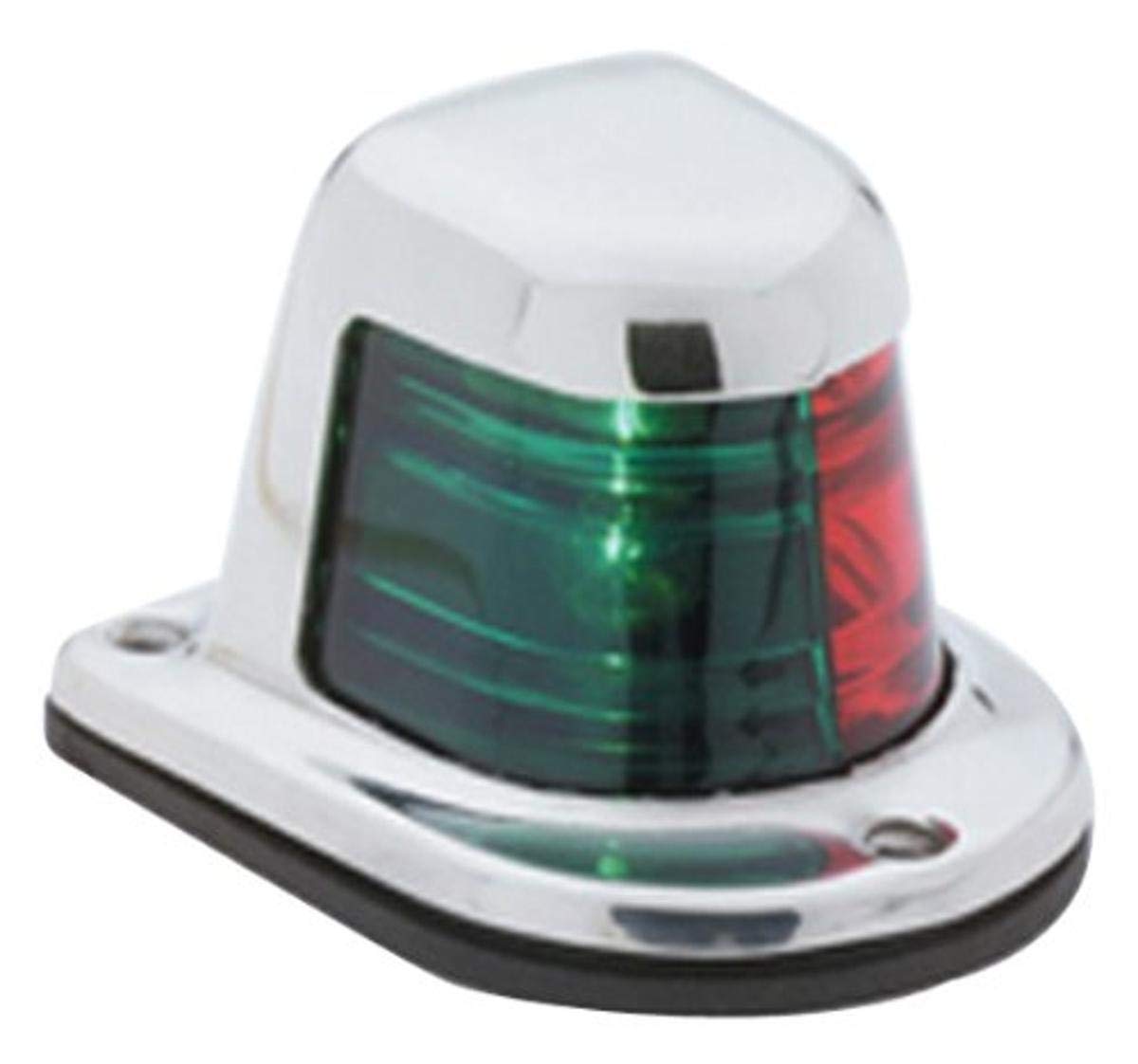 Attwood 1-Mile Deck Mount, Bi-Color Red/Green Combo Sidelight - 12V - Stainless Steel Housing