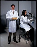 DUPONT TY211SWHLG003000 Lab Coat, Snap Front, White, L, PK30