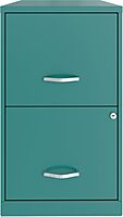 Realspace SOHO Smart 18inD Vertical 2-Drawer File Cabinet, Teal