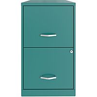 Realspace SOHO Smart 18inD Vertical 2-Drawer File Cabinet, Teal