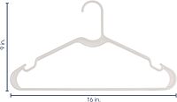 Elama Home 50 Piece Plastic Hanger Set with Notched Shoulders in White