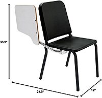 National Public Seating NPS 8200 Series 33.5" Melody Stackable Music Chairs, Black - Set of 2