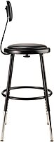 NPS 19"-27" Height Adjustable Heavy Duty Vinyl Padded Steel Stool with Backrest