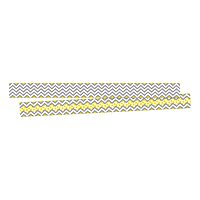 Barker Creek Double-Sided Border 2-Pack, Gray & Yellow Chevron , Decorate Galore with 70' of Border