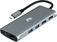USB C Docking Station Multiport Adapter Dongle Type C Hub 2 HDMI Support 8K, RJ45 Ethernet Port, 100W PD Charging, 3*USB, SD/TF Card Reader for MacBook Windows Laptop (TAA Compliant)