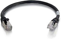 C2G-1ft Cat6 Snagless Shielded (STP) Network Patch Cable - Black - Category 6 for Network Device - RJ-45 Male - RJ-45 Male - Shielded - 1ft - Black