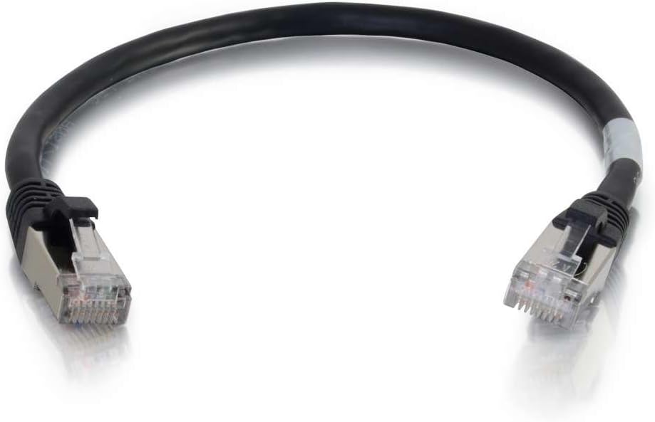 C2G-1ft Cat6 Snagless Shielded (STP) Network Patch Cable - Black - Category 6 for Network Device - RJ-45 Male - RJ-45 Male
