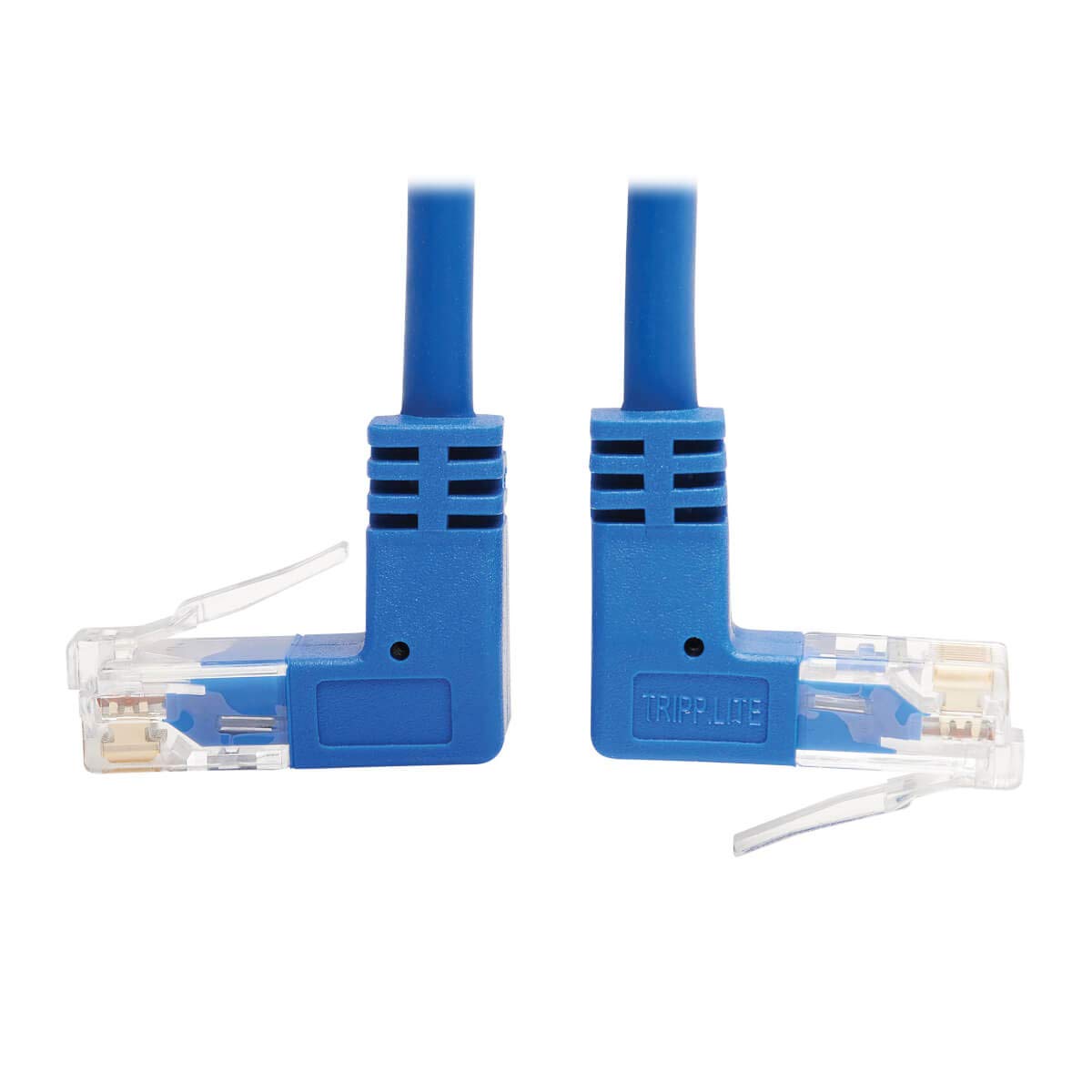 Tripp Lite Cat6 Gigabit Molded Slim UTP Network Patch Cable, Blue, RJ45 Angle