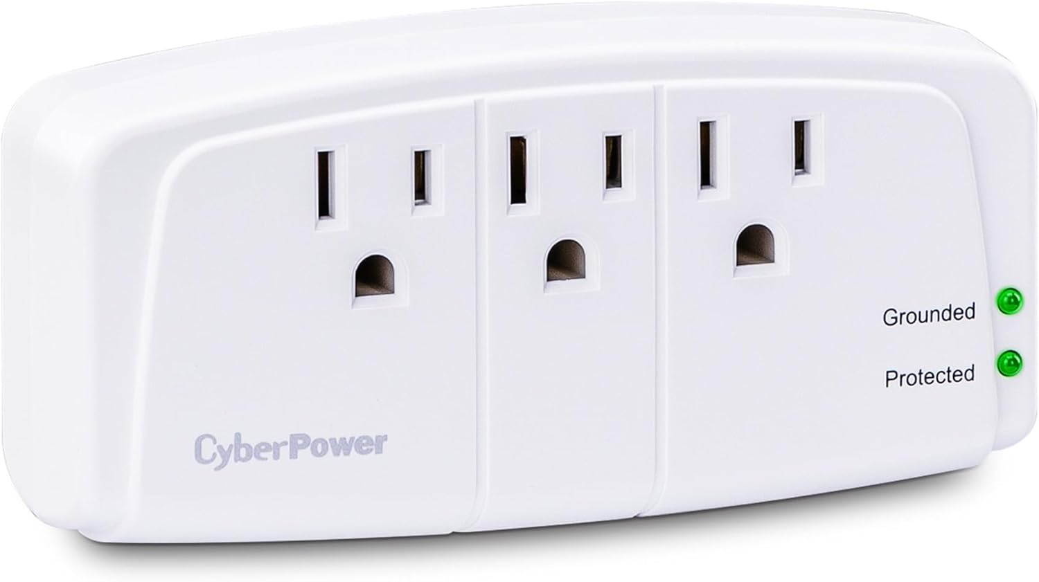CyberPower CSB300W Essential 3 - Outlet Surge with 900 J - Clamping Voltage 800V, NEMA 5-15P, Wall Tap, EMI/RFI Filtration