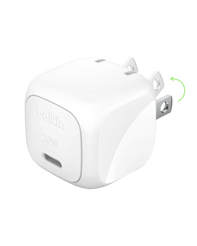 Belkin Compact Charger Block 20W, USB-C Power Delivery Fast Charging - Apple iPhone 16, 15, 14, 13, Plus, Pro