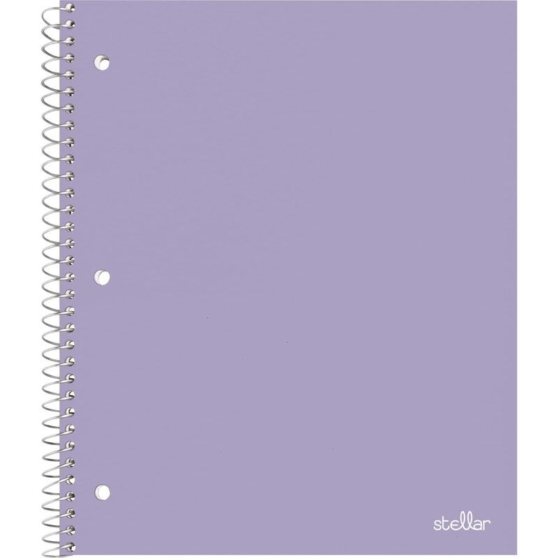 Office Depot® Brand Stellar Poly Notebook, 8-1/2" x 11", 1 Subject, College Ruled, 100 Sheets, Lavender