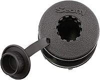 Scotty #444-BK Compact Round Threaded Flush Deck Mounting Bracket Black Sealed bottom with Rain Cap Black Small