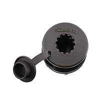 Scotty #444-BK Compact Round Threaded Flush Deck Mounting Bracket Black Sealed bottom with Rain Cap Black Small